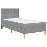 Bed Frame with Mattress Light Grey 90 x 190 cm Fabric 3415262