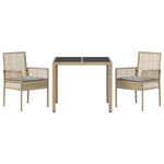 Garden Dining Set 3 pcs Beige Poly rattan 3334879