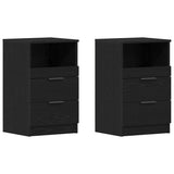 Bedside Cabinet 2 pcs Black Oak 40 x 35 x 65 cm Engineered Wood 862742