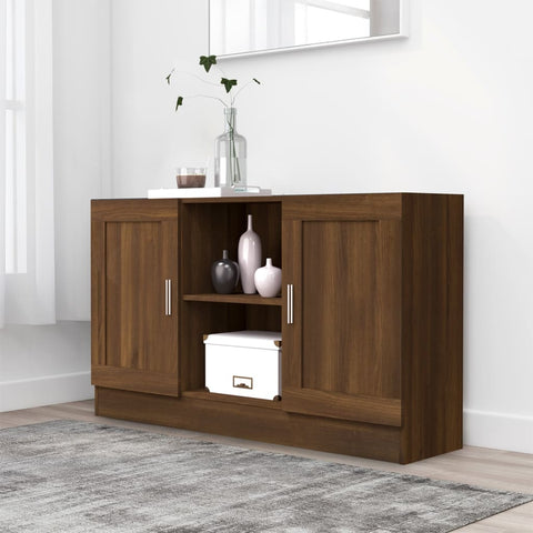 ZNTS Sideboard Brown Oak 120x30.5x70 cm Engineered Wood 815626