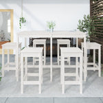 7 Piece Garden Bar Set White Solid Wood Pine 3154756