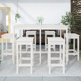 7 Piece Garden Bar Set White Solid Wood Pine 3154756