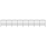 ZNTS Garden Fence with Spear Top Steel x13.6 m Black 277755