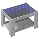 ZNTS Coffee Table with LED Concrete Grey 73x53x45 cm Engineered Wood 847549