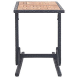 Garden Table Black Solid Acacia Wood and Poly Rattan 46456