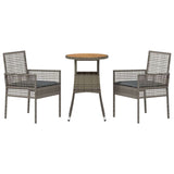 Garden Dining Set 3 pcs Grey Poly rattan 3334953