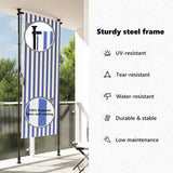 Outdoor Roller Blind Blue and White 100x270 cm Fabric&Steel 368764