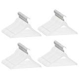 289916 100 pcs Clothes Hanger Set Non-slip White Hardwood