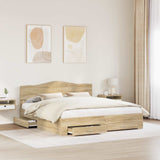 Bed Frame with Drawer Sonoma Oak 180 x 200 cm Engineered Wood 3413161
