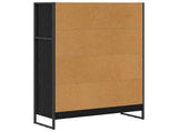 Book Cabinet Black Oak 80 x 30 x 121 cm Engineered Wood 886414