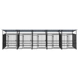 Outdoor Dog Kennel with Roof Steel 9.38 m 3124592