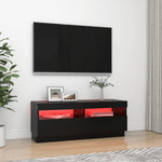 TV Cabinet with LED Lights Black 100x35x40 cm 804455