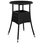 Garden Dining Set 5 pcs Black Poly rattan 3334942