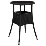 Garden Dining Set 5 pcs Black Poly rattan 3334942