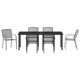 Garden Dining Set 7 pcs Anthracite Powder-Coated Steel 3379287
