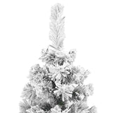Fake Xmas Tree Green with White Snow Flocking PVC, Steel Slim 320955