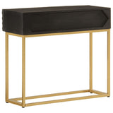 Console Table Black 90x30x76 cm Solid Wood Mango and Iron 372028