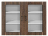 Wall Glass Cabinet LUCCA Brown Oak 80 x 31 x 80 cm 885072