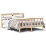 Bed Frame without Mattress 150x200 cm King Size Solid Wood Pine 3306582