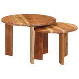 Nesting Coffee Tables 2 pcs Brown Solid Acacia Wood 4104648