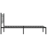 Metal Bed Frame without Mattress with Headboard Black 90x190cm 376120