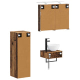 Bathroom Cabinet Set 4 pcs Old Wood Engineered Wood 3407365