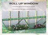 Raised Garden Bed with Greenhouse, Steel Planter Box with Plastic Cover, Roll Up Window, Dual Use T3398P318840
