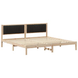 Bed Frame with Headboard Black 200 x 200 cm Solid Pine Wood 3394240
