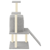 Cat Tree with Sisal Scratching Posts Light Grey 110 cm 172038
