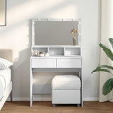 Dressing Table with LED White 80x41x134.5 cm 848185