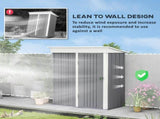Metal Garden Shed, Outdoor Lean-to Shed for Tool Motor Bike, with Adjustable Shelf, Lock, Gloves, T3398P325316
