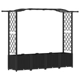 Raised Bed with Trellis and Roof Black 204 x 40 x 141 cm PP 42032532