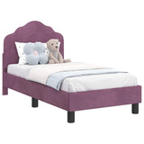 Toddler Bed Frame with Headboard Purple 70 x 140 cm Velvet 42010933