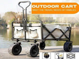 NEW 5" Rubber Wheel Heavy Duty Foldable Garden Trolley Cart Wagon for Camping Garden UK-black 12106886