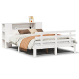 Bookcase Bed without Mattress White 120x200cm Solid Wood Pine 3322709