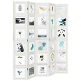 Room Divider 5 Panels White Solid Wood Paulownia 358696