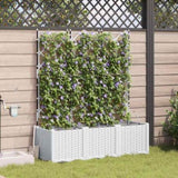 Garden Planter 3 pcs White 120 x 40 x 142 cm Plastic 42002921