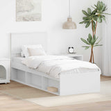 Bed Frame with Headboard White 75 x 190 cm Solid Pine Wood 3410663