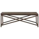 Bench Brown Polyethylene rattan and powder-coated steel 120 cm 46212