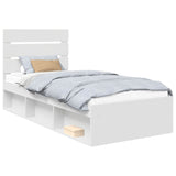 Bed Frame with Headboard White 90 x 190 cm Solid Pine Wood 3411792