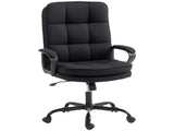 Double Padded Linen-Look Office Chair - Black T3398P550246