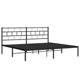 Metal Bed Frame without Mattress with Headboard Black 180x200cm 355663