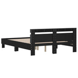 Bed Frame Black Engineered wood and Plywood Double Bed Frame 3207547