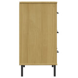 Sideboard with 3 Drawers Brown 77x40x79,5 cm Solid Wood "OSLO 350979