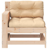 Garden Armrest Sofa with Cushion Solid Wood Pine 844913