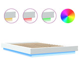 Bed Frame with LED Lights without Mattress White 120x190cm 3281140