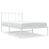 Metal Bed Frame without Mattress with Headboard White 90x190cm 352521