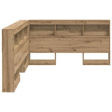 Storage Headboard with Shelf Artisan Oak 140 cm Engineered Wood 3335492