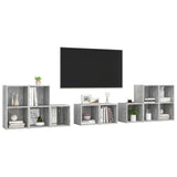 8 Piece TV Cabinet Set Concrete Grey Engineered Wood 3080064