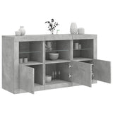 Sideboard with LED Lights Concrete Grey 123x37x67 cm 3209061